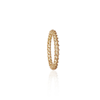 Criss Cross Up Floral Bunches Gold Bangles