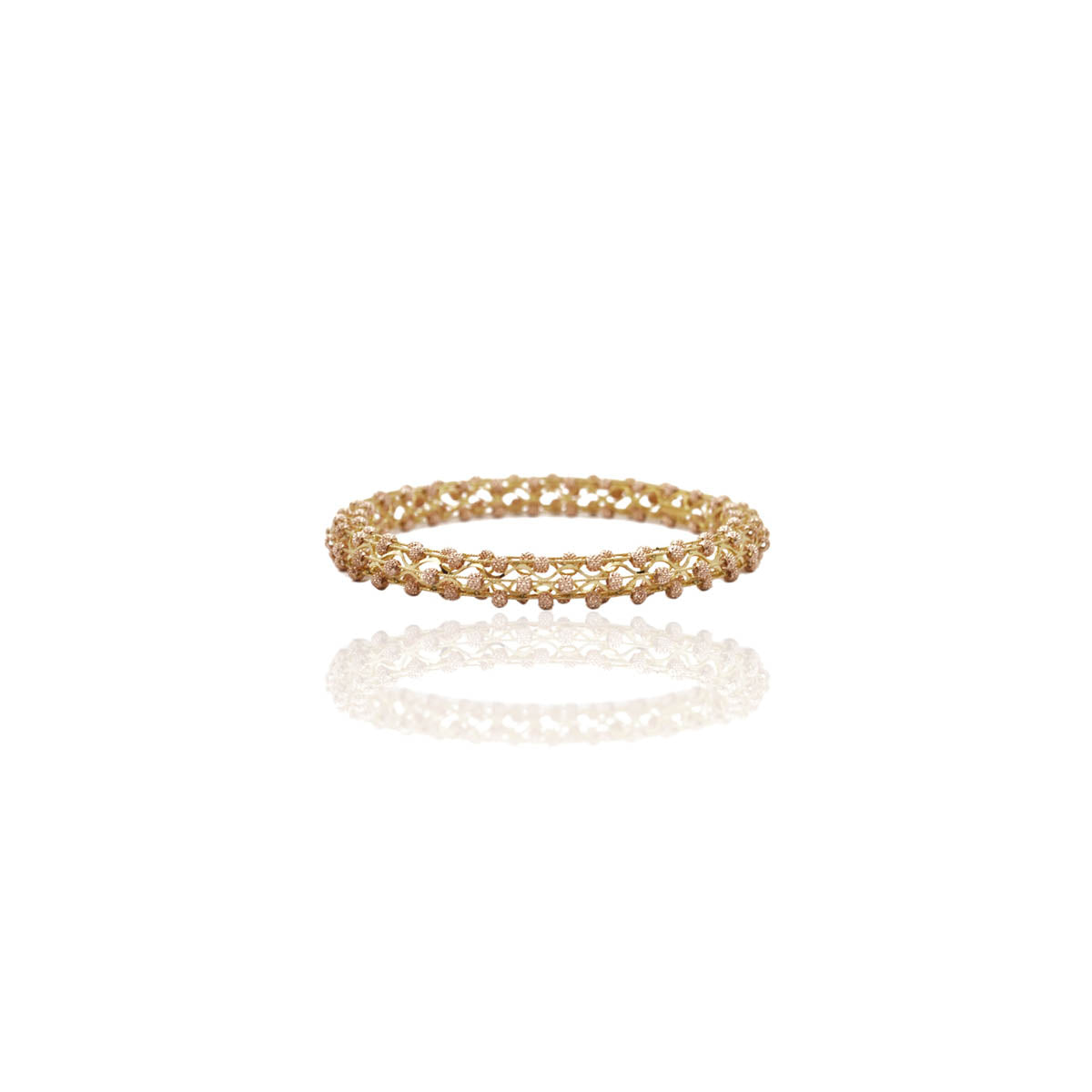 Criss Cross Up Floral Bunches Gold Bangles