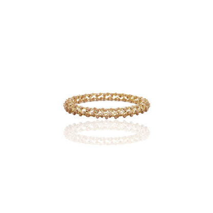 Criss Cross Up Floral Bunches Gold Bangles