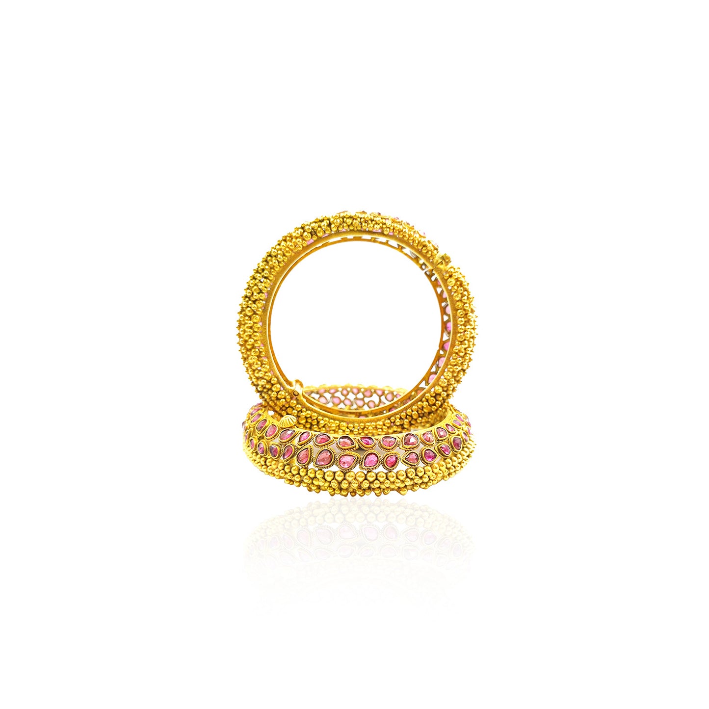 Antique Gold Bangles With Stone