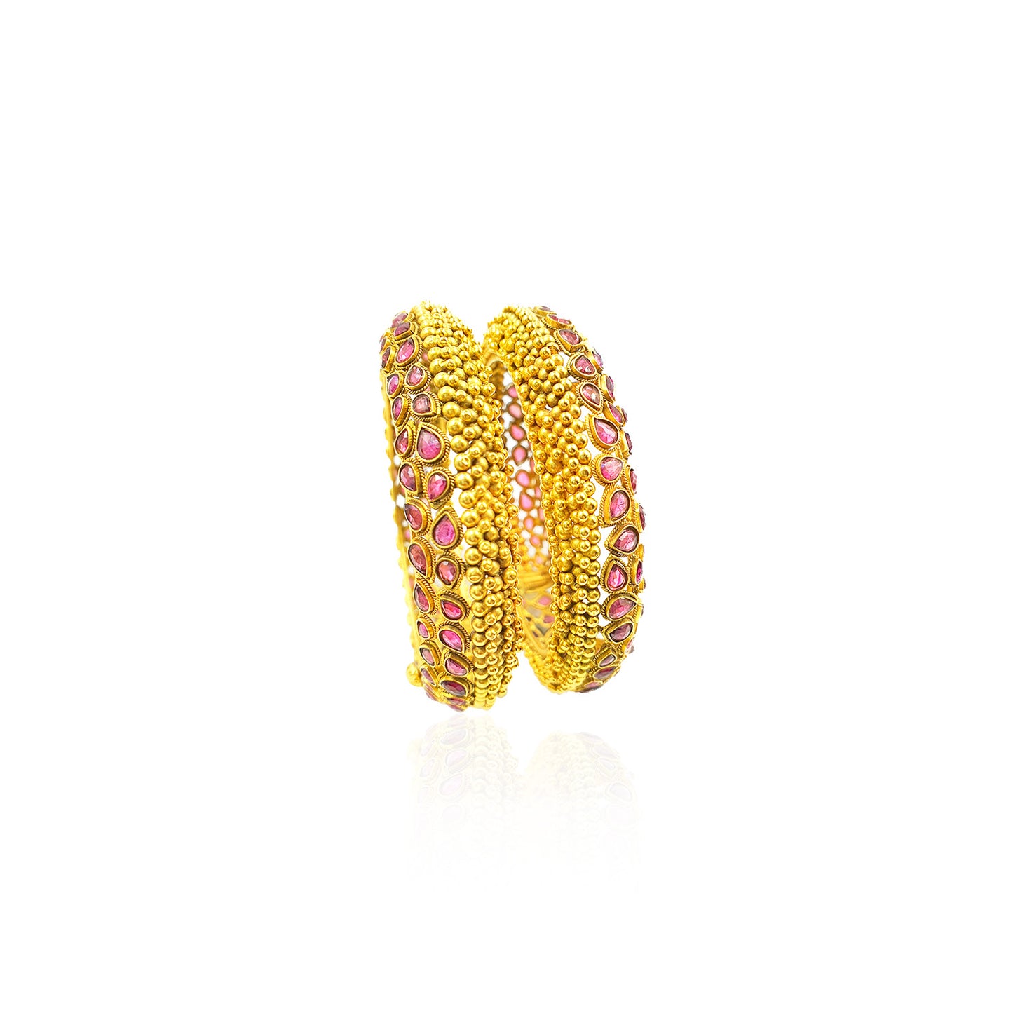 Antique Gold Bangles With Stone