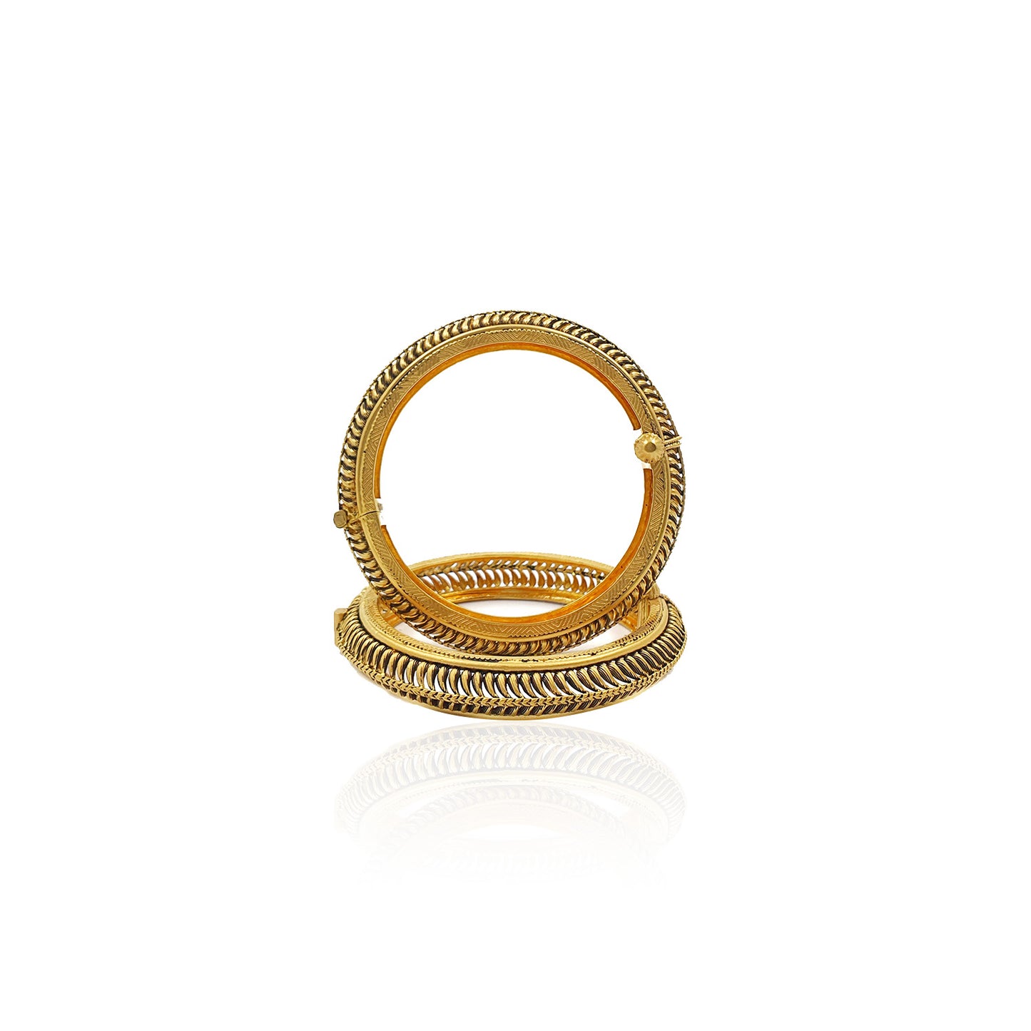 Courtenay Daily Wear Antique Gold Bangles