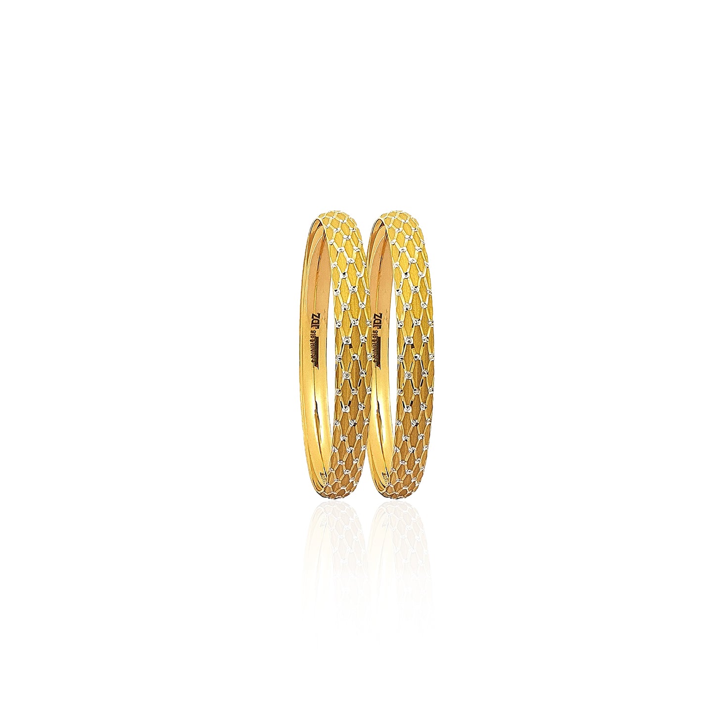 Aadarsha Crossed Stylish Gold Bangles