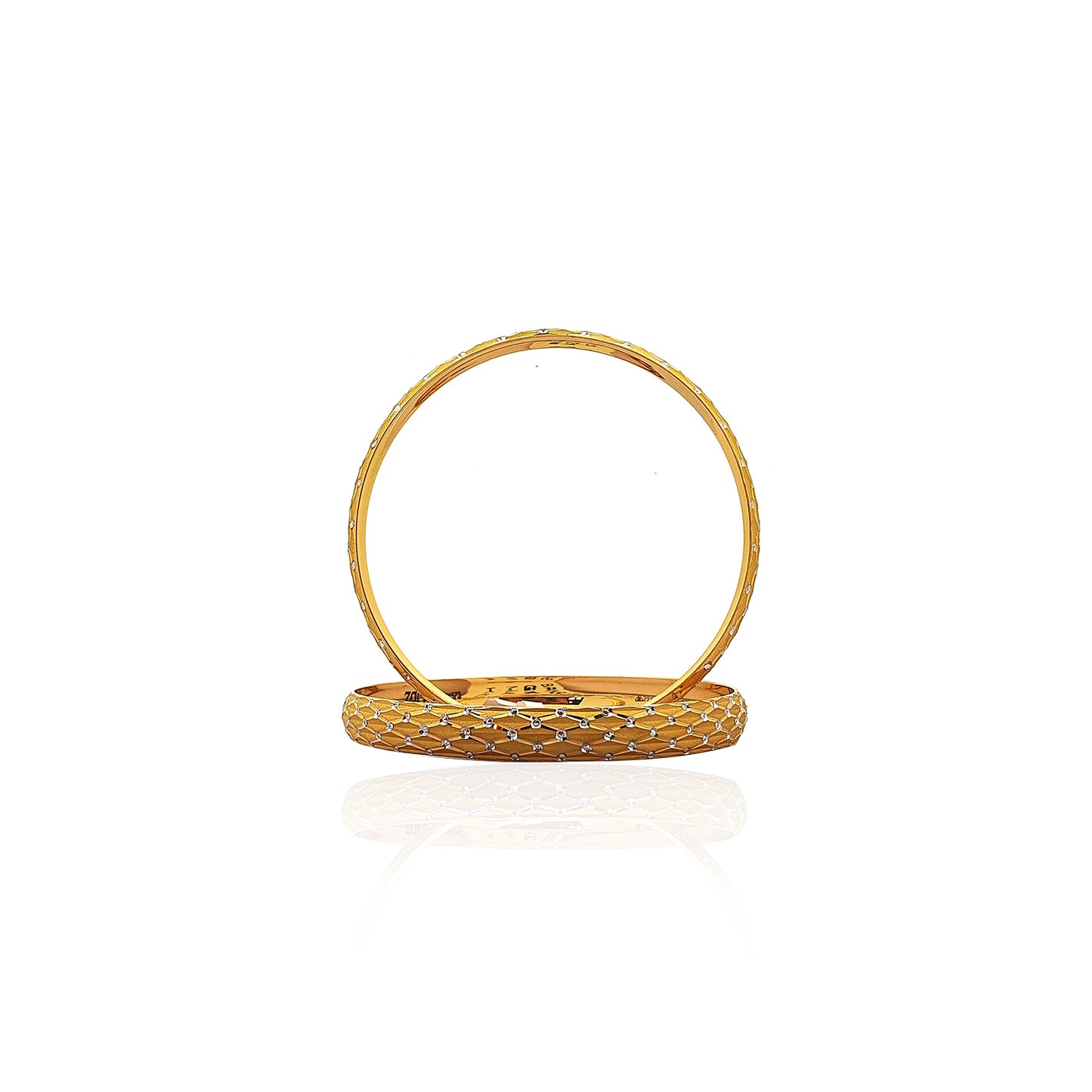 Aadarsha Crossed Stylish Gold Bangles