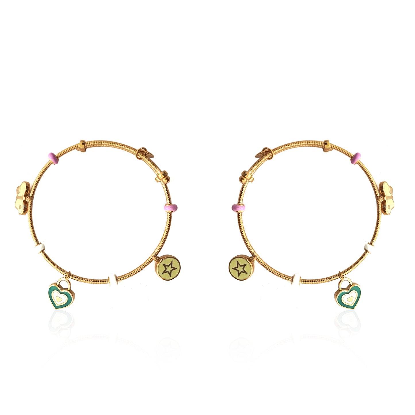 Fancy Drop Gold Bangles for Kids