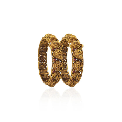 Aahna Temple Gold Bangles