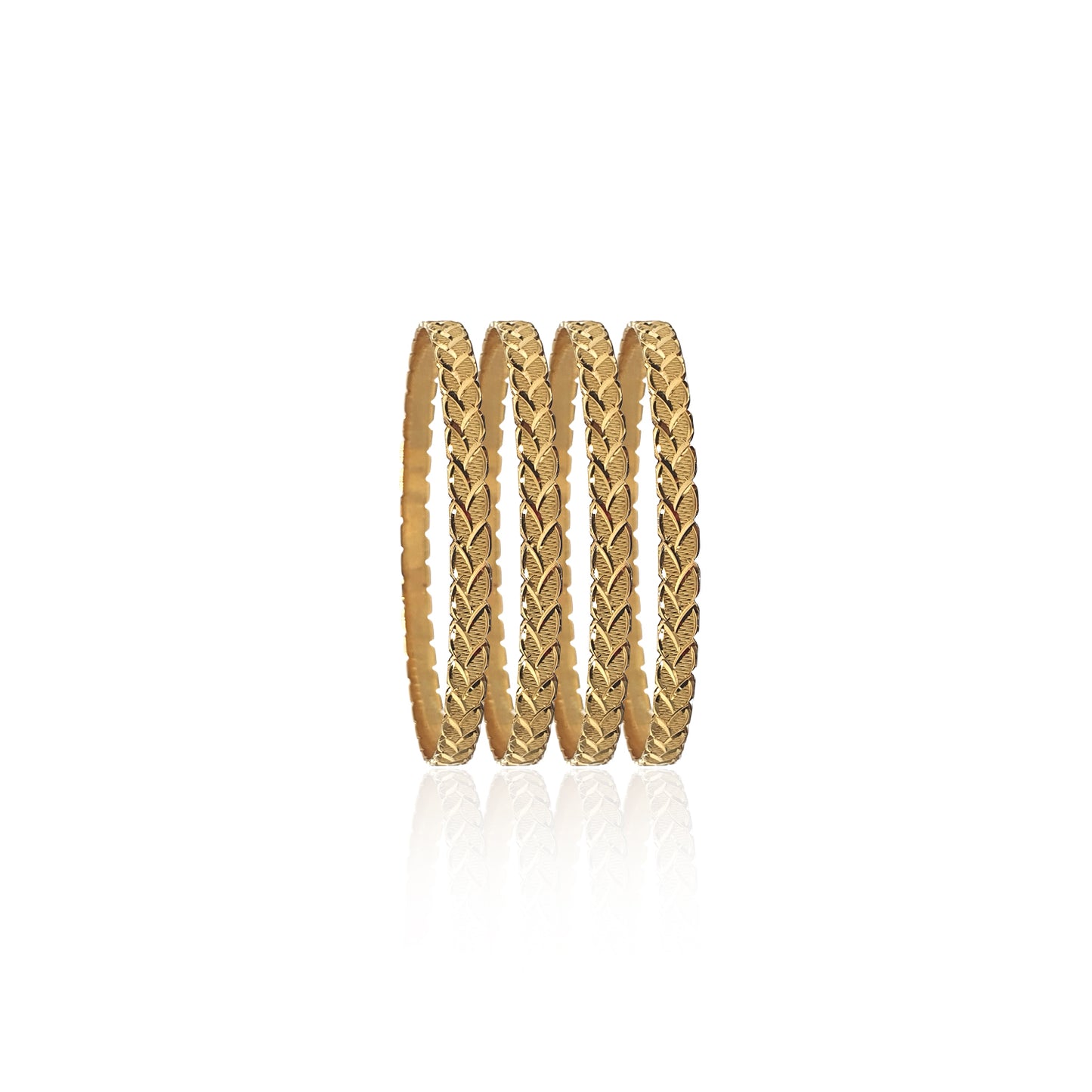 Ashalata Leafy Gold Bangles