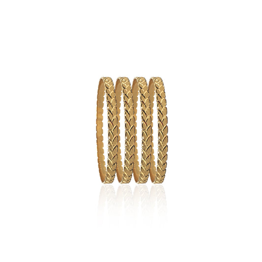 Ashalata Leafy Gold Bangles