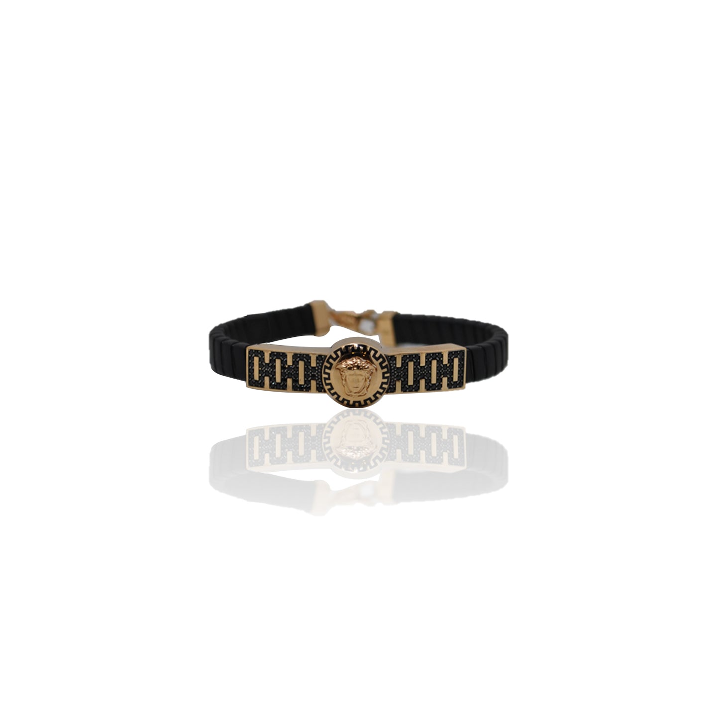 Gentlemen's Draft Luxury Men’s Leather Bracelet with Gold Accents