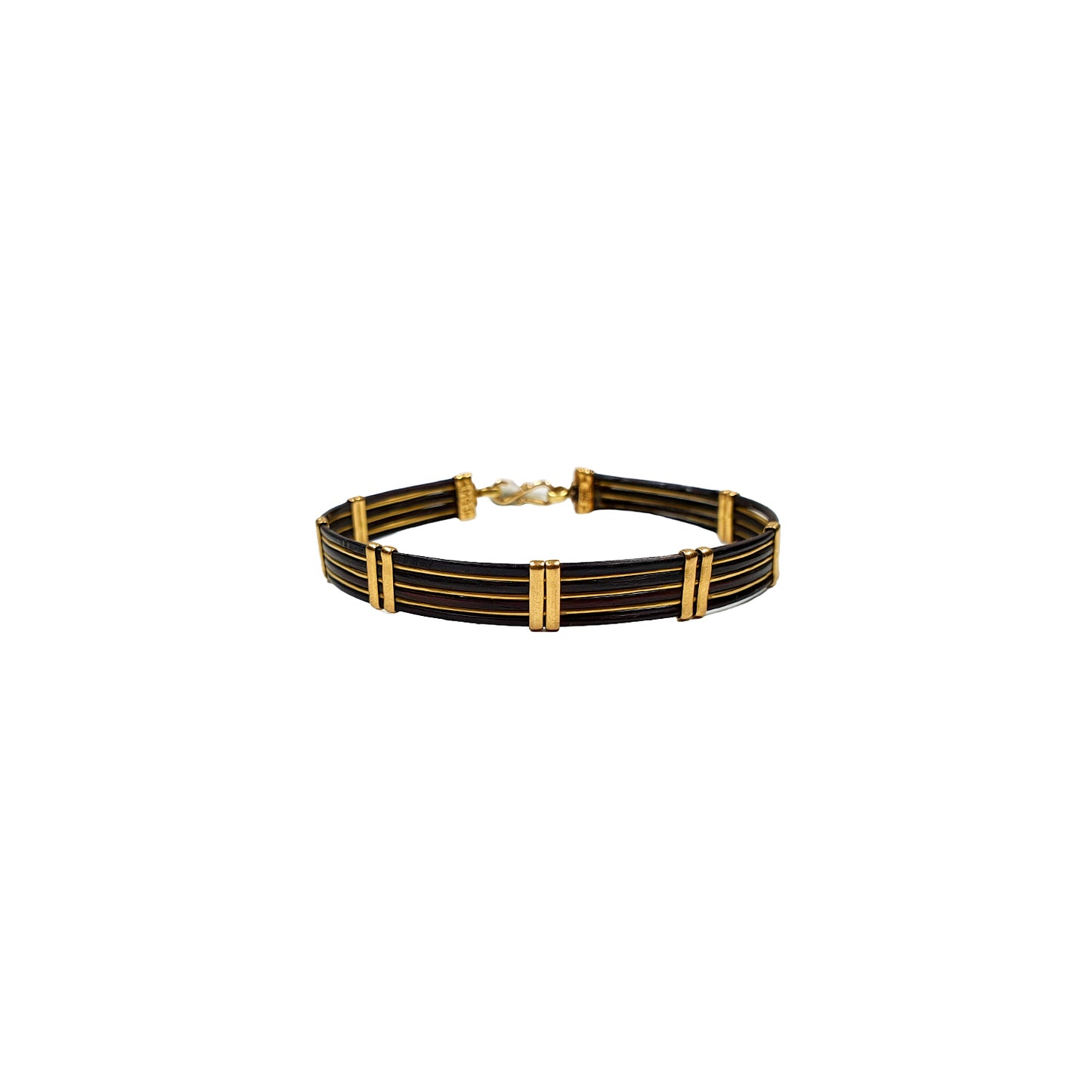 Gentlemen's Draft Elegant Black and Gold Multi-Strand Men’s Bracelet