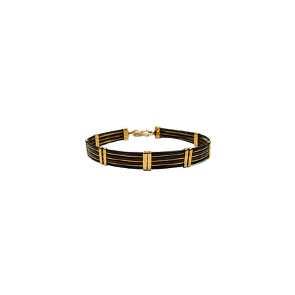 Gentlemen's Draft Elegant Black and Gold Multi-Strand Men’s Bracelet