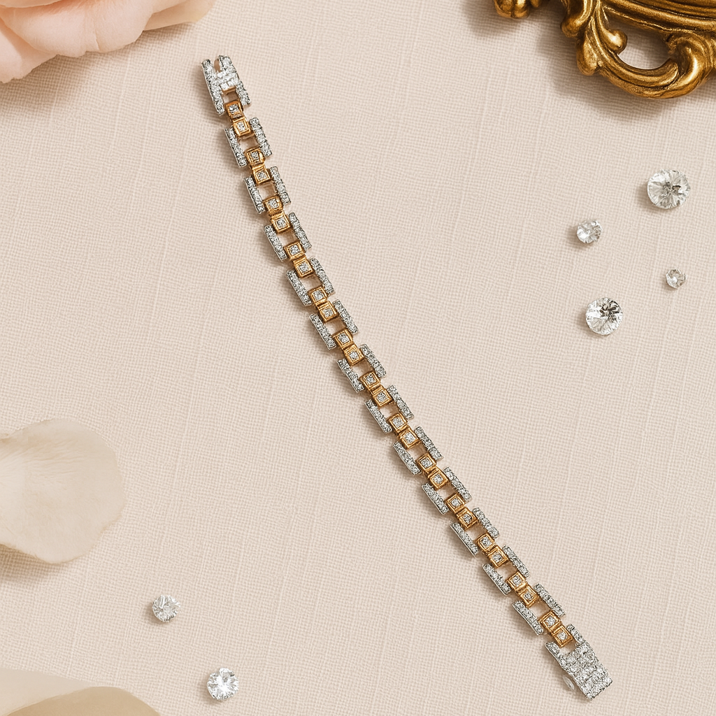 Statement Diamond Bracelet in 14K Rose Gold