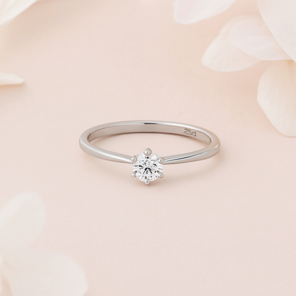 Timeless Solitaire Diamond Ring in White Gold