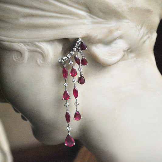 Crimson Cascade Earrings