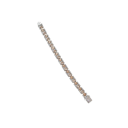 Dual-Tone 14K Gold Finish Luxury 3.15 Carat Natural Diamond Bracelet
