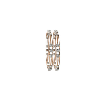 Glamorous 3.73 Ct Diamond Bangles in Rose Gold