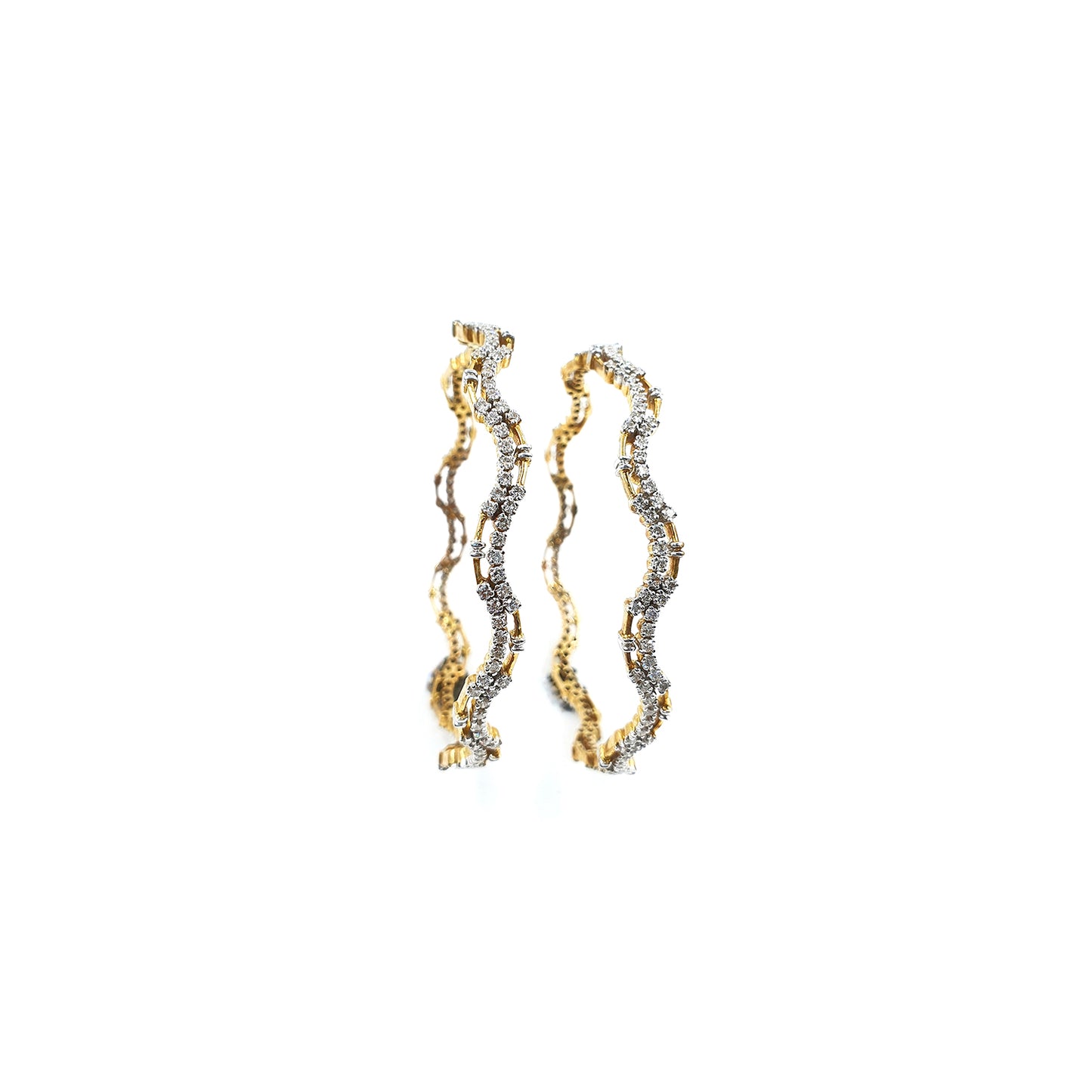 Beatrice Zig Zag Shaped Diamond Bangles