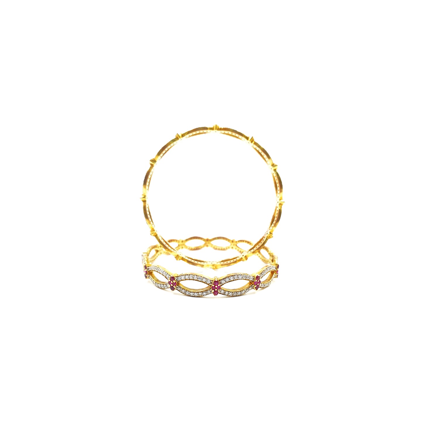 Bhaanuh Synthetical Design Diamond Bangles