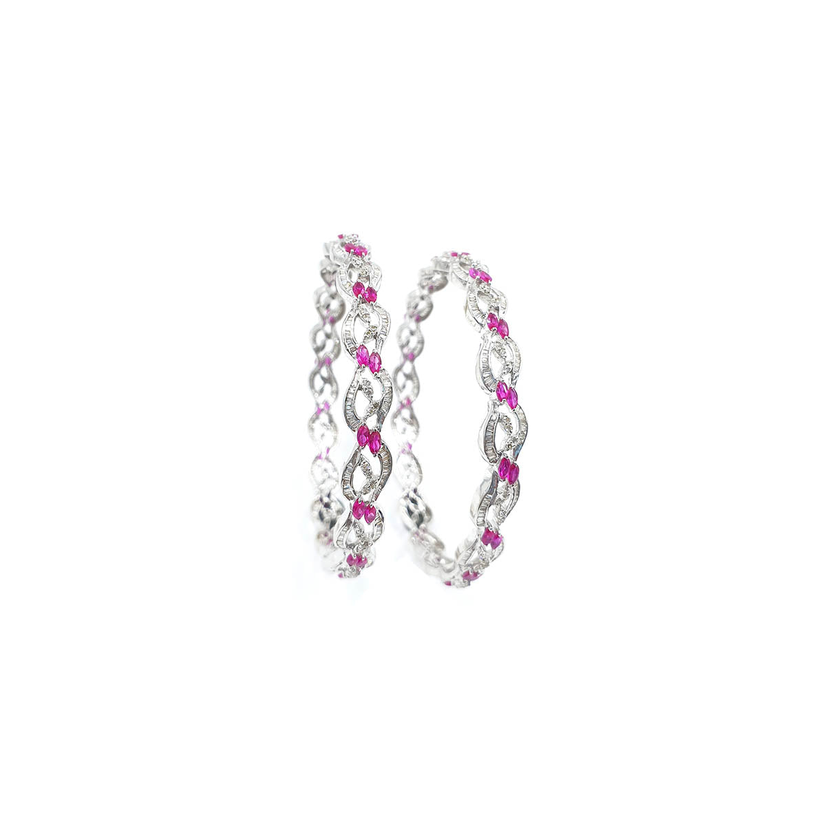 Antonella French Braid Diamond Bangles