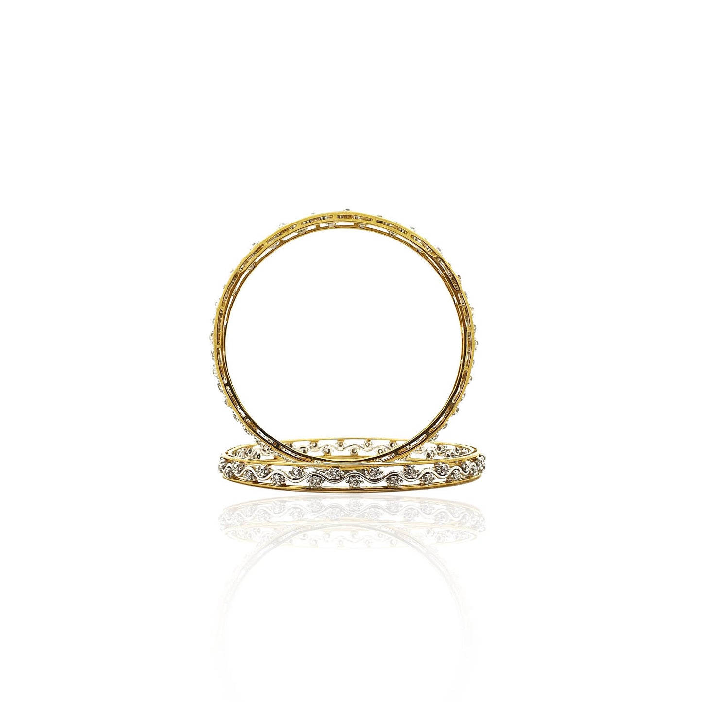 Narcisa Wave Look Diamond Bangles