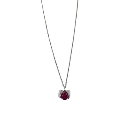 Minimalist Ruby Teardrop Pendant