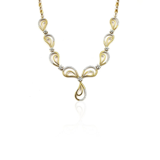 Leontina Dual Tear Drop Diamond Necklace