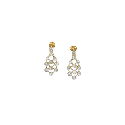 Delicate Gold & Diamond Drop Earrings – 0.71 CT of Sparkle