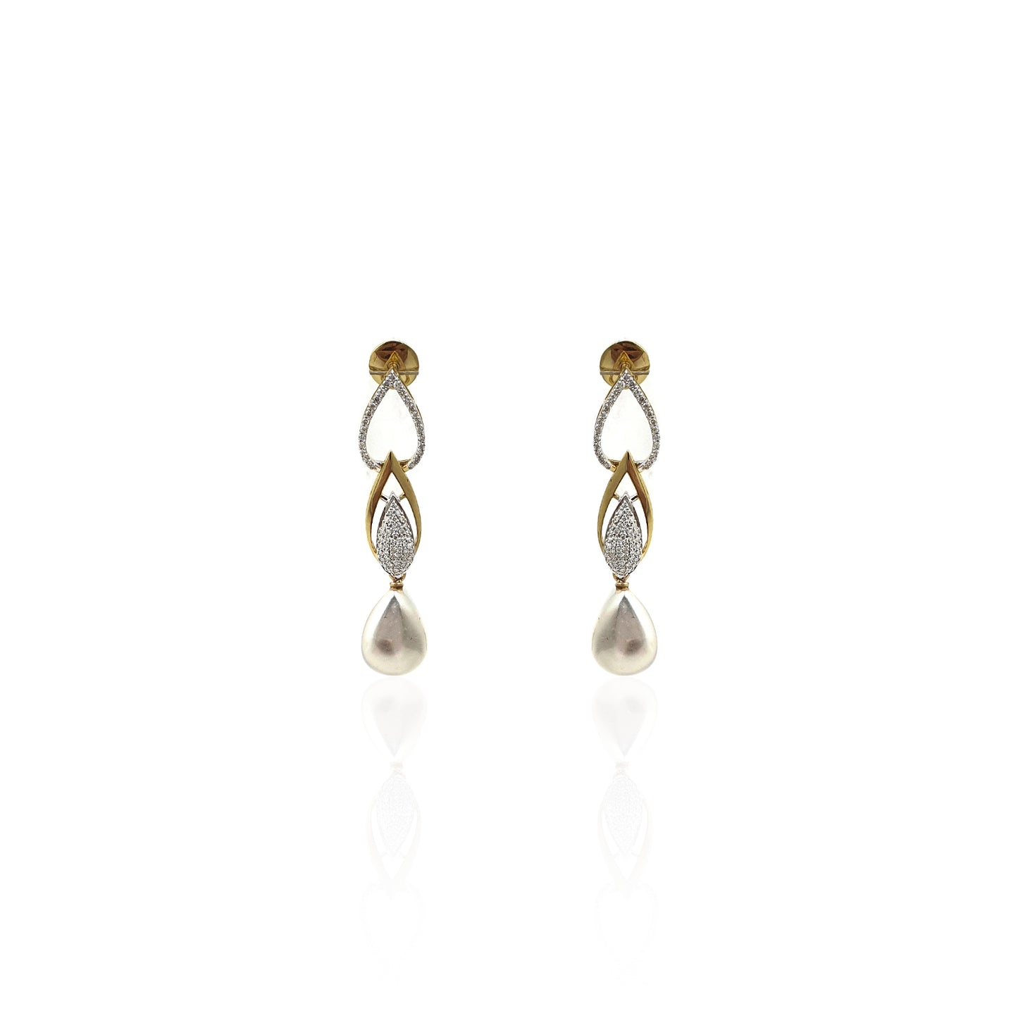 Stefania Pearl Drop Diamond Earring