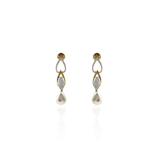 Stefania Pearl Drop Diamond Earring