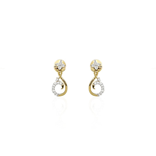 Evelina Artistic Curved Diamond Earring