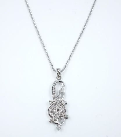 Graceful Twisted Design Diamond Pendant for Women