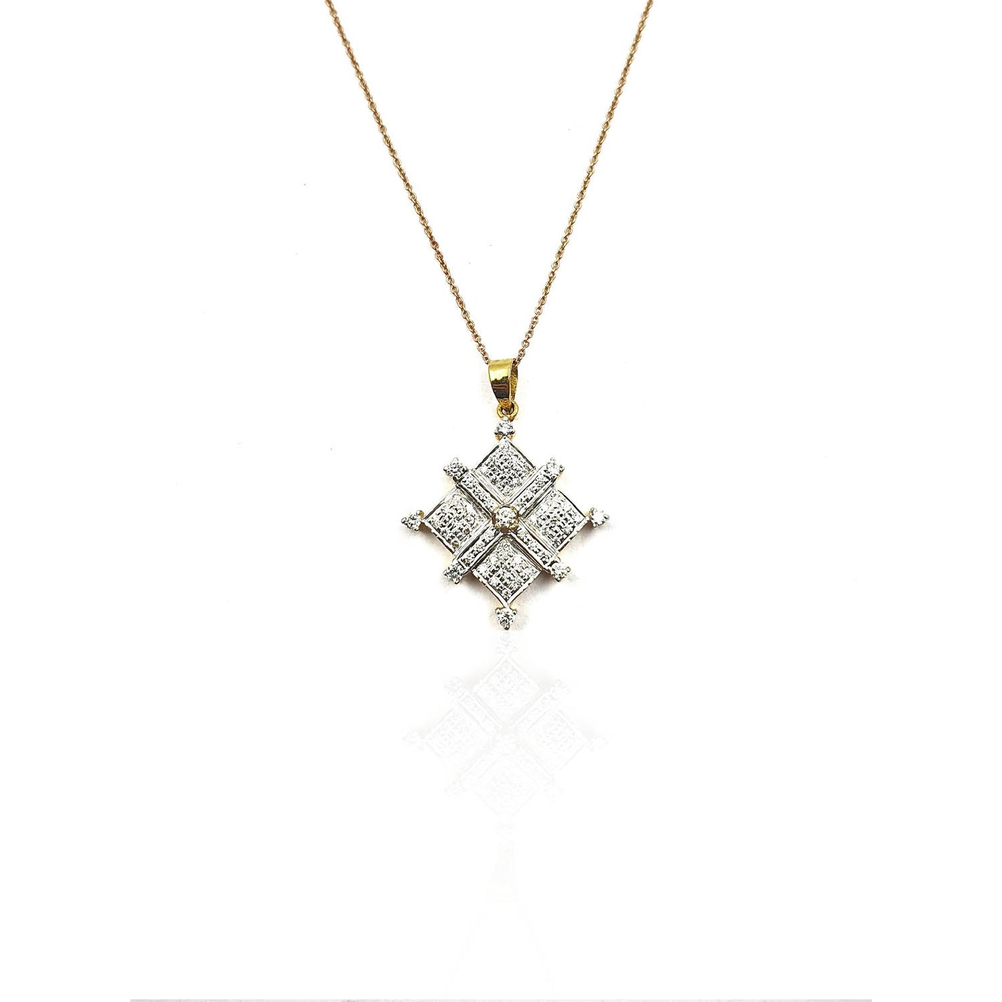 Graceful Geometric Diamond Pendant