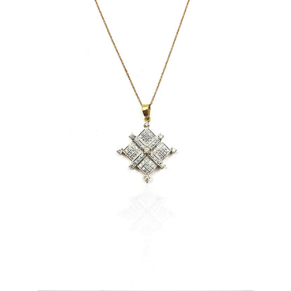 Graceful Geometric Diamond Pendant