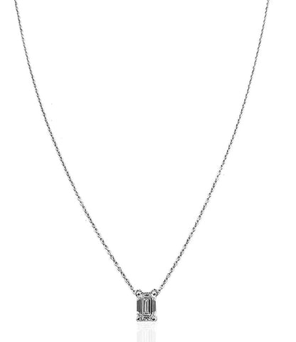 Timeless Solitaire Pendant with 0.71 Ct Emerald Cut Diamond