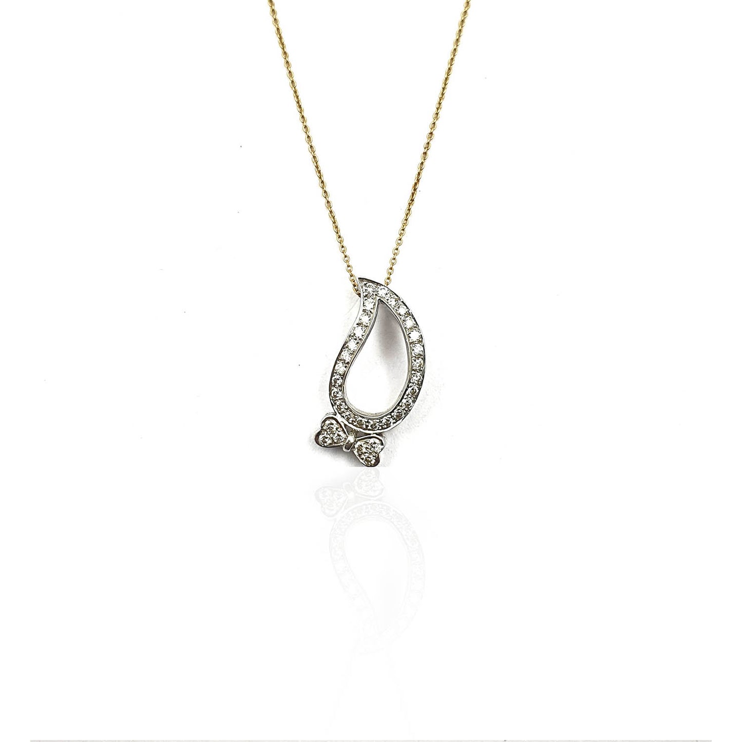 Agnella Leaf Shaped Diamond Pendant