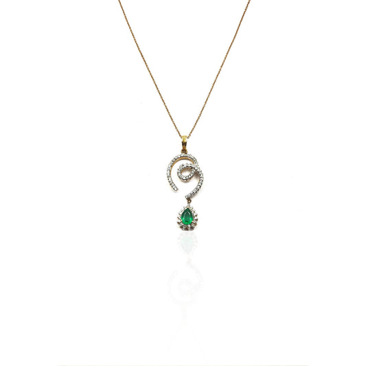 Alcine Sterling Drop Diamond Pendant