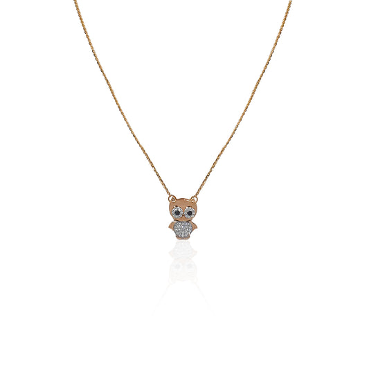 Adalie Baby Owl Fancy Diamond Pendant