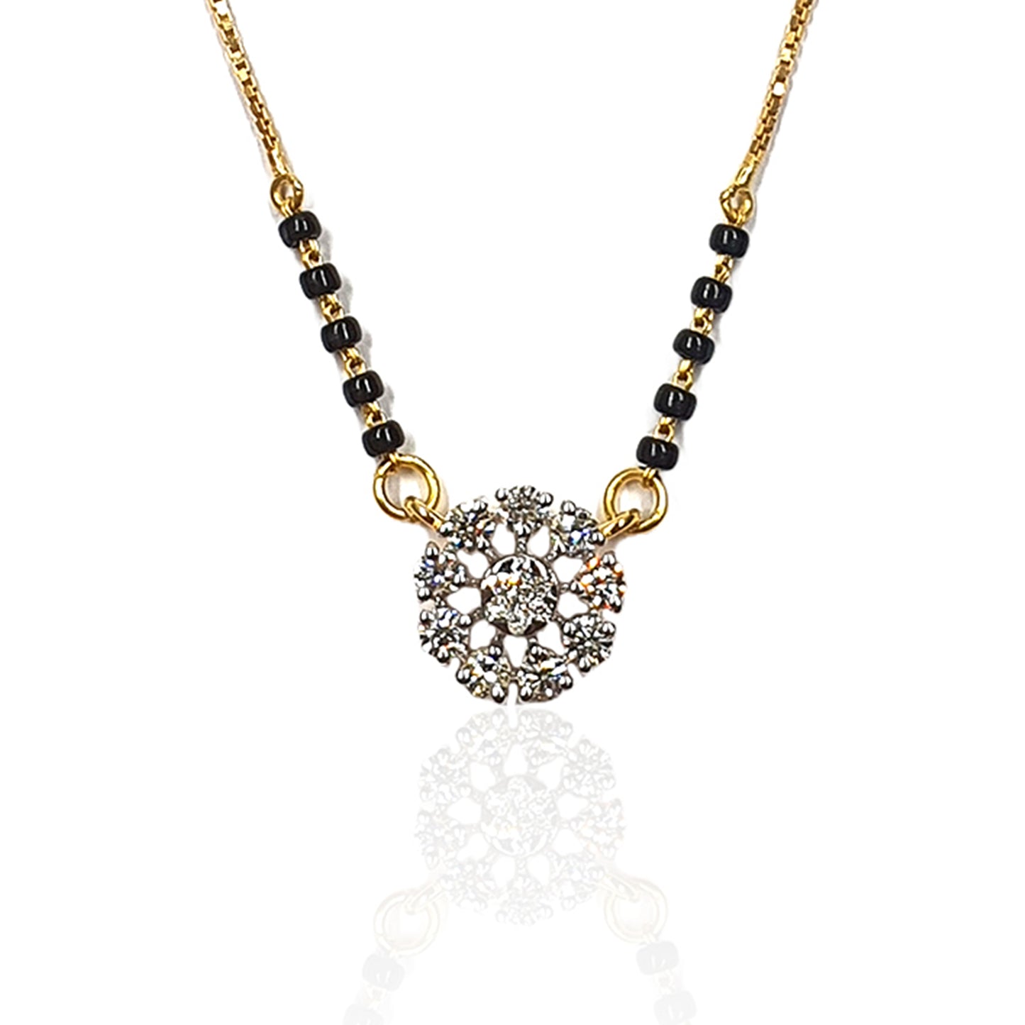 Stylish Swirl Diamond Mangalsutra