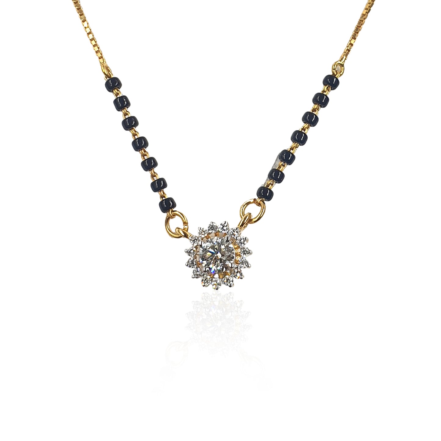 Modern Swirl Diamond Mangalsutra