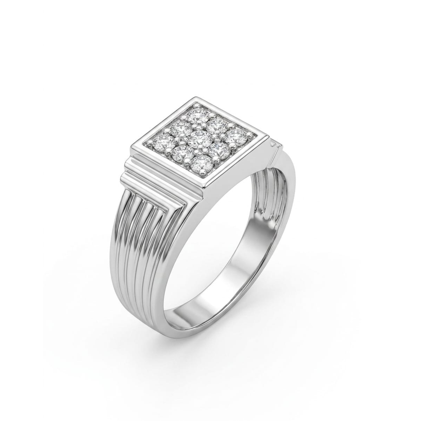 Men's Diamond Square Signet Ring