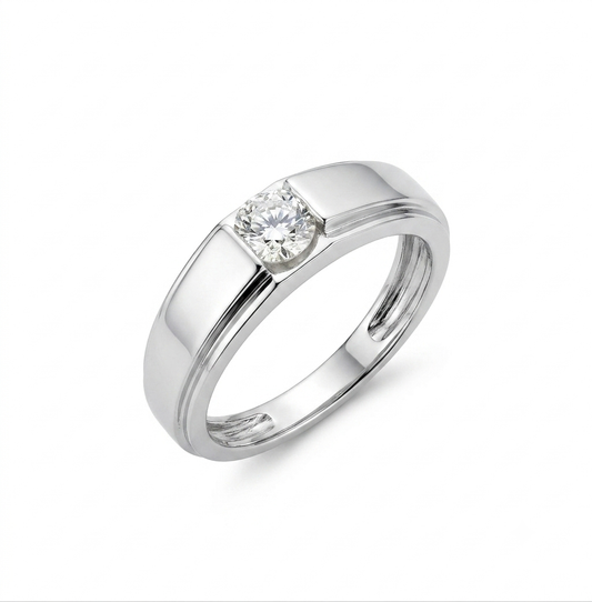 Sentinel Solitaire Wedding Band
