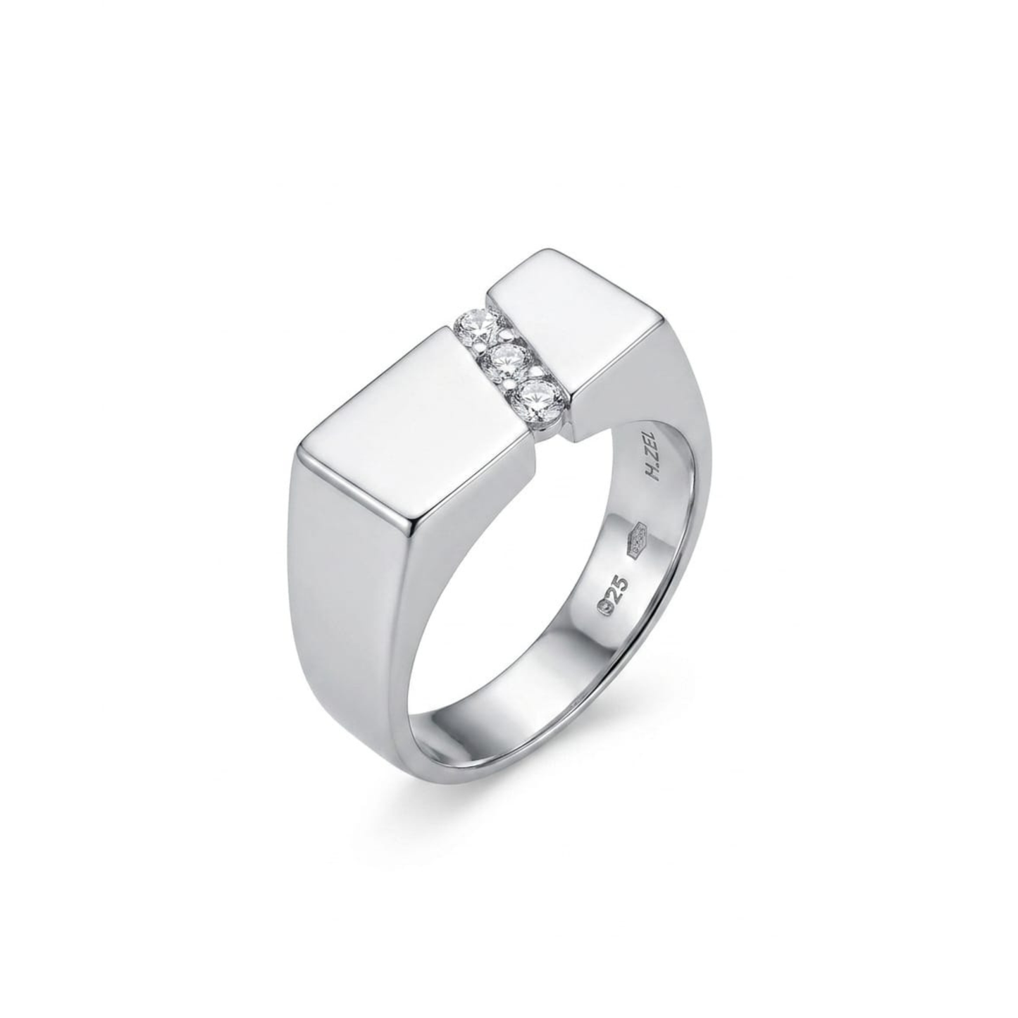 Three-Stone Split Signet Ring