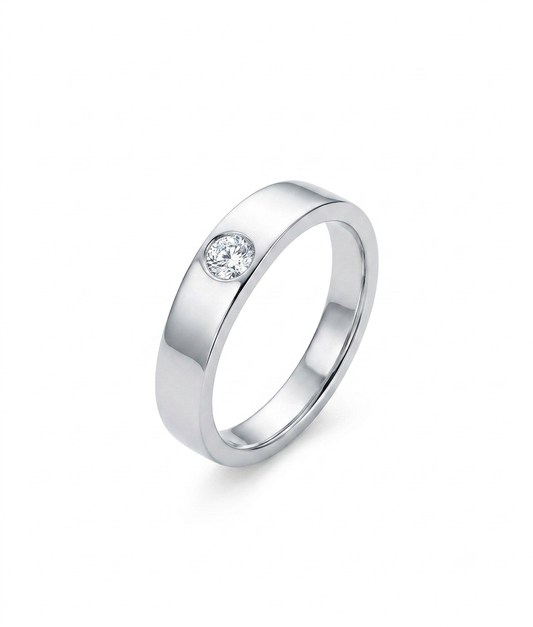Apex Solitaire Wedding Band