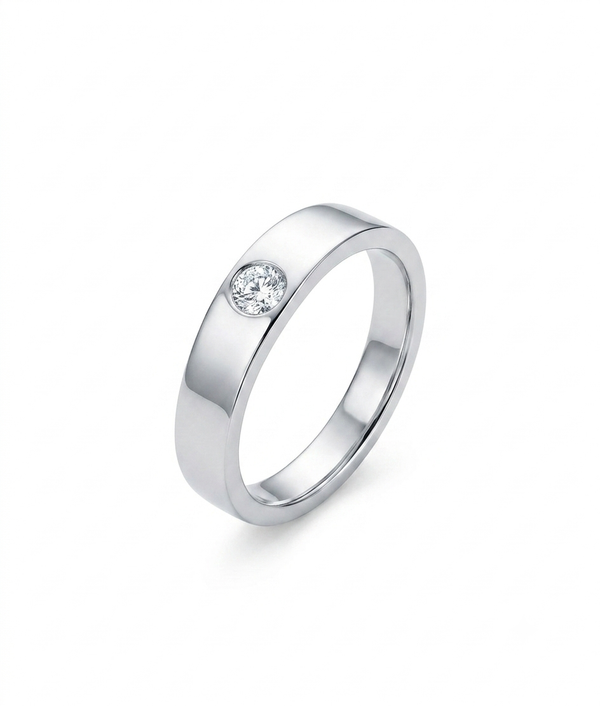 Apex Solitaire Wedding Band