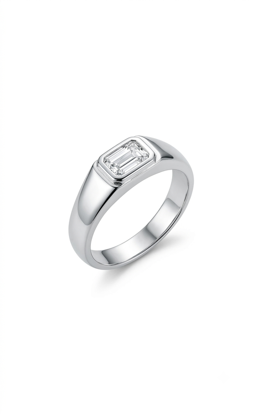 Monarch Emerald Wedding Band