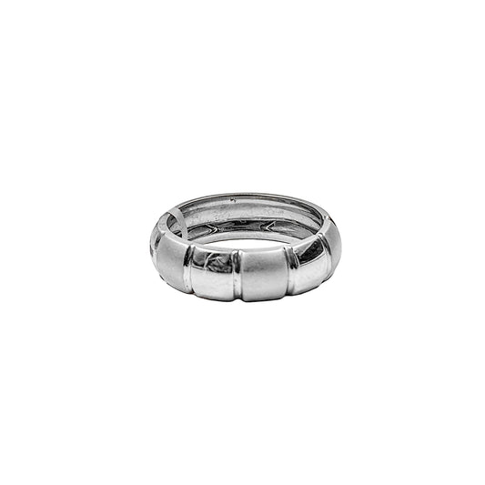 Bold Platinum Band with Sculpted Segment Design