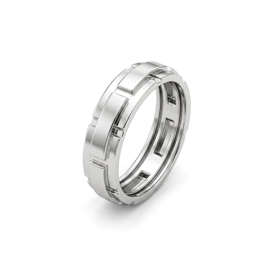 Sculpted Mechanical Band Ring