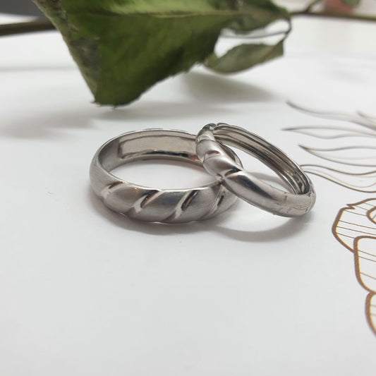 Twisted Platinum Couple Wedding Band