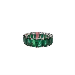 Contemporary Full Circle Emerald Ring