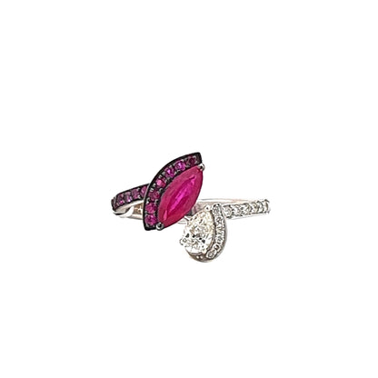 Striking Ruby and Diamond Duo Ring